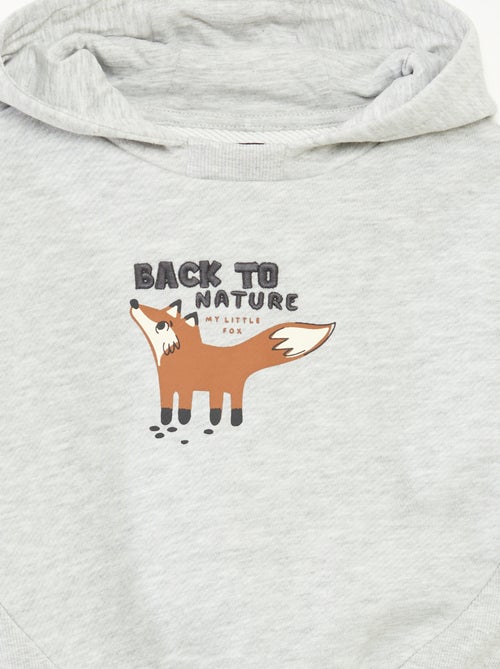 Sweater met capuchon van lichte joggingstof met origineel detail op het voorpand - Kiabi