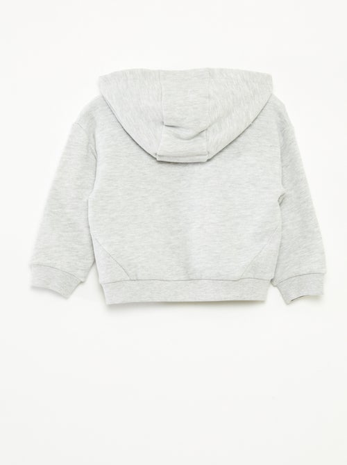 Sweater met capuchon van lichte joggingstof met origineel detail op het voorpand - Kiabi