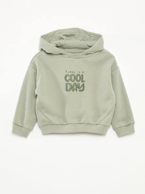 Sweater met capuchon van lichte joggingstof met origineel detail op het voorpand - Kiabi