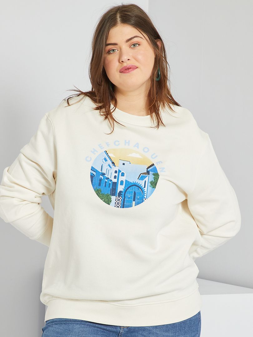 Sweater met City-print WIT - Kiabi