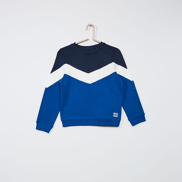 Sweater met color block Kinderkleding jongens BLAUW Trui Kiabi maat 104 | Jongens | Als nieuw kinderkleding