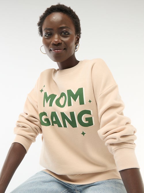 Sweater met fantasie ronde hals - Kiabi