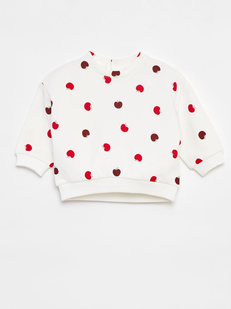 Sweater met fantasieprint Wit - Kiabi