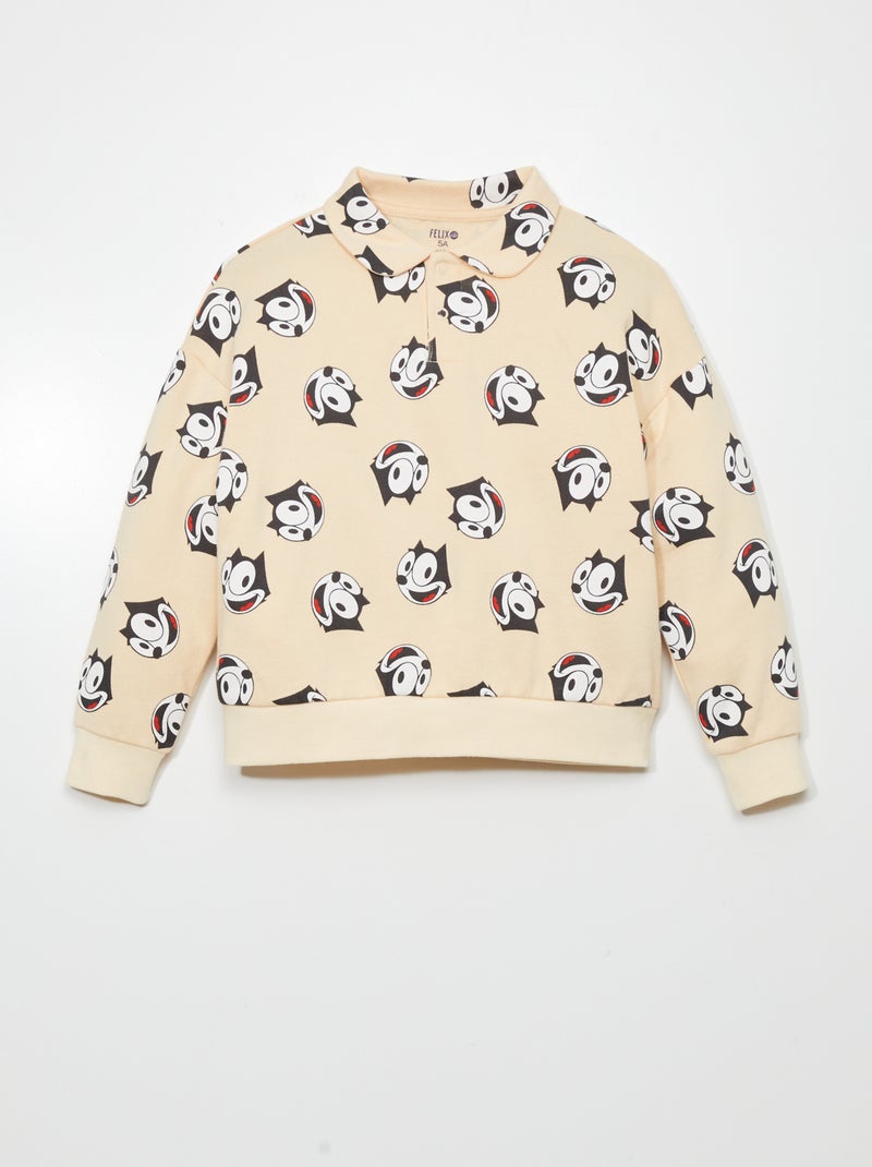 Sweater met 'Felix the cat'-print BIEGE - Kiabi