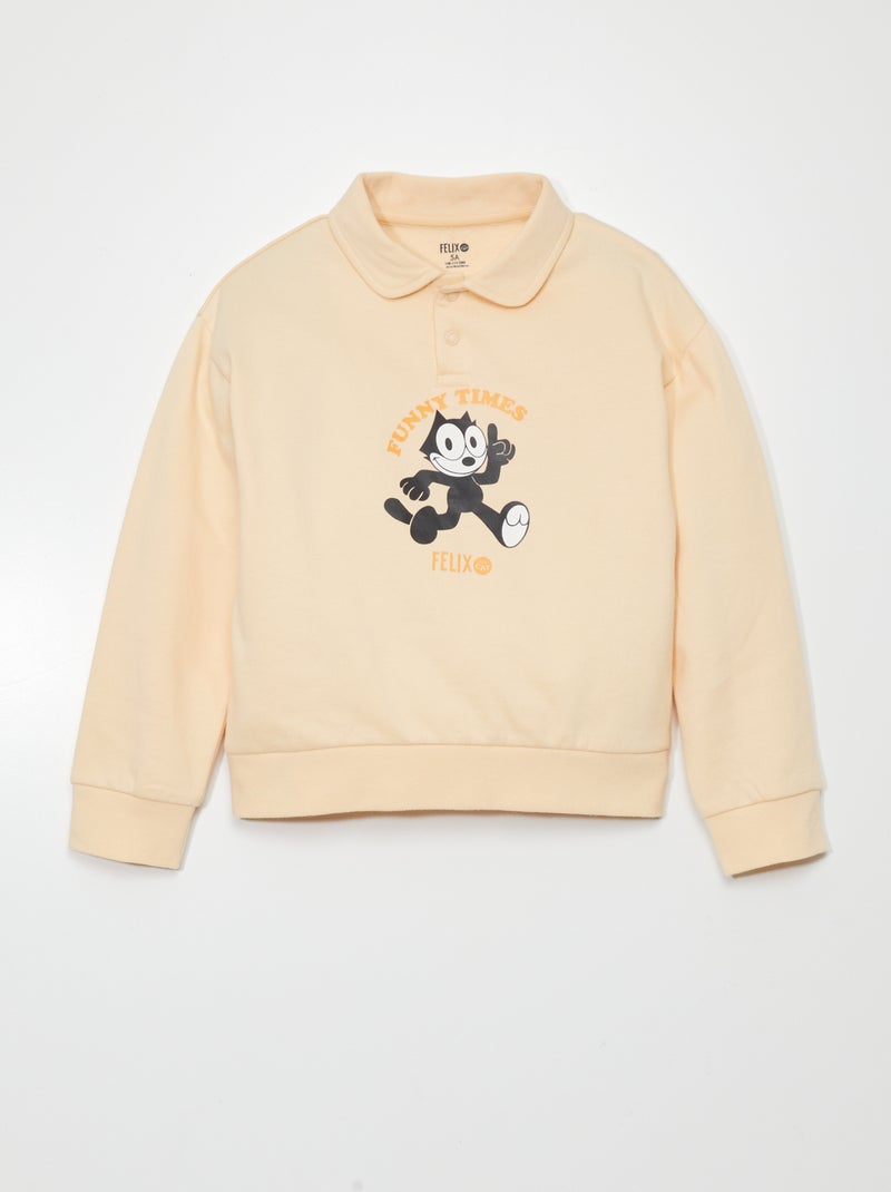 Sweater met 'Felix the cat'-print BIEGE - Kiabi