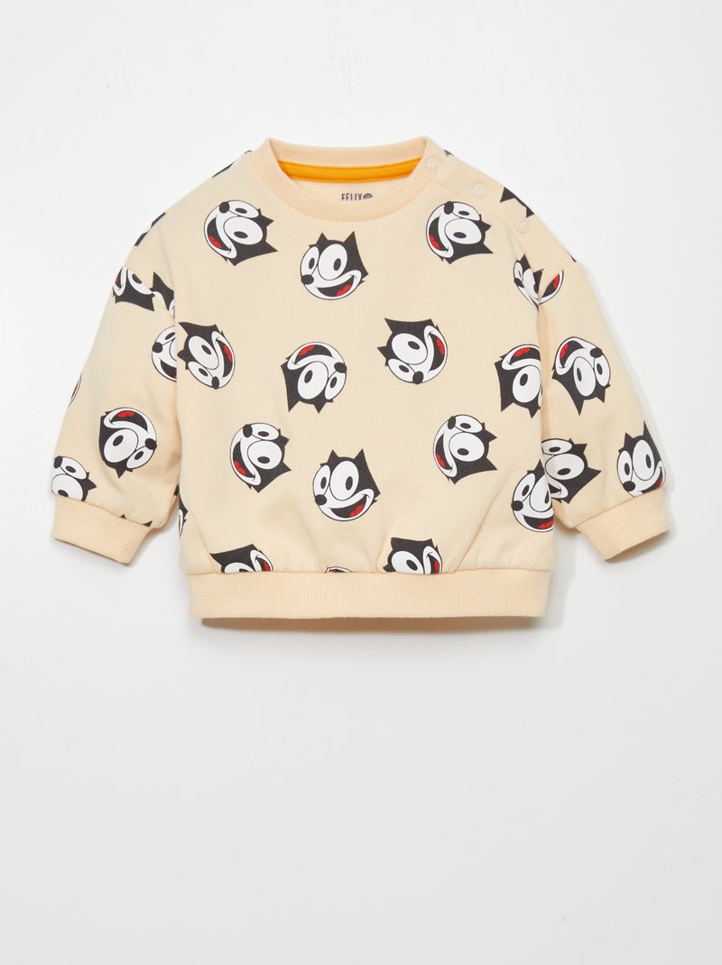 Sweater met 'Felix the cat'-print BIEGE - Kiabi