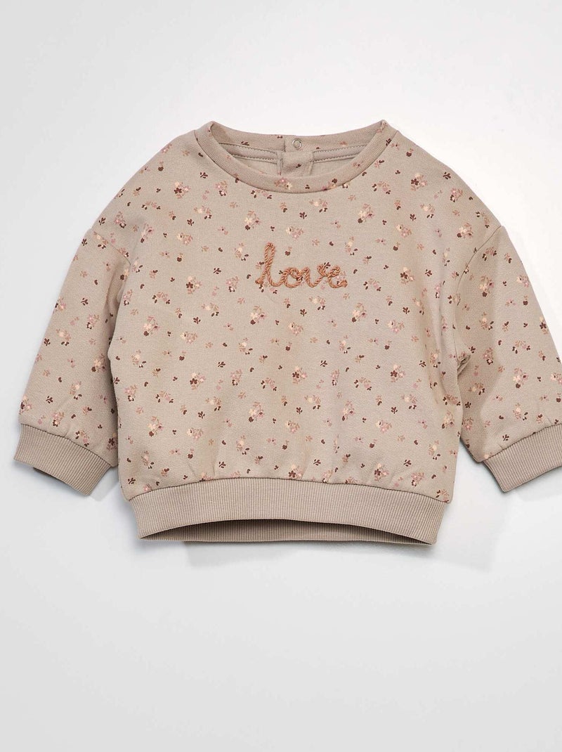 Sweater met geborduurd opschrift ROSE - Kiabi