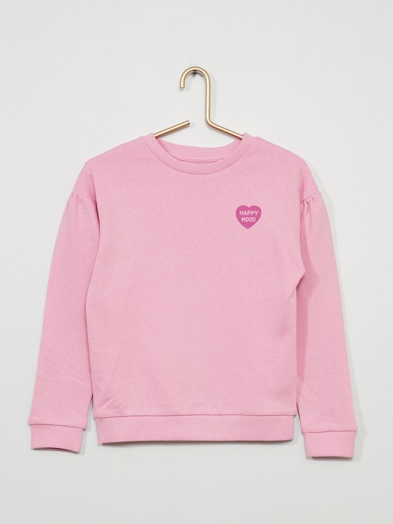 Sweater met hartjesprint roze - Kiabi