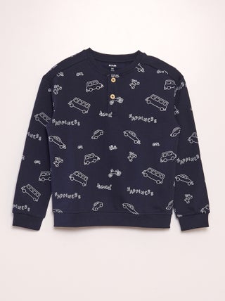 Sweater met henleykraag