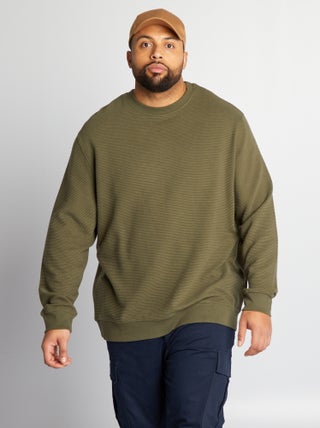 Sweater met horizontale ribbel