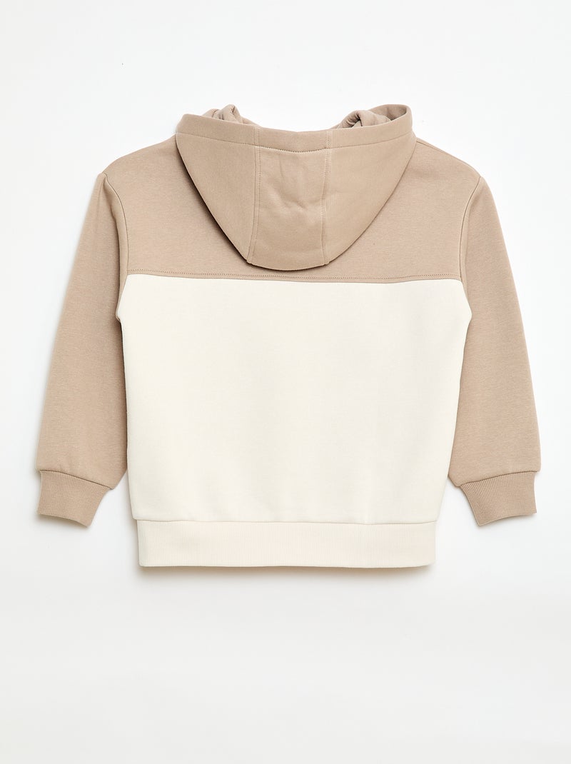 Sweater met kangoeroezak en kap Biege - Kiabi