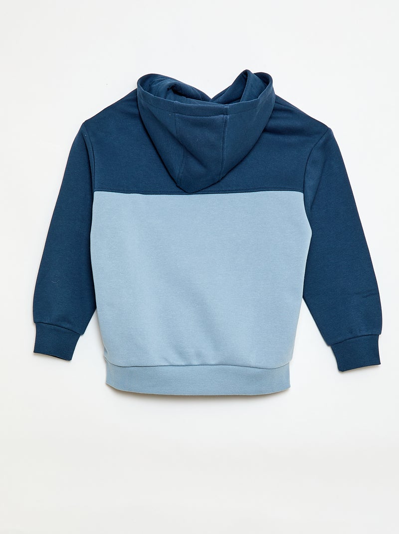 Sweater met kangoeroezak en kap Blauw - Kiabi