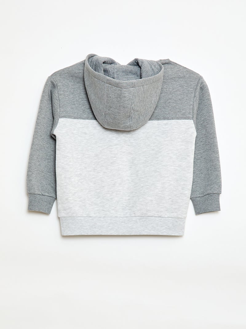 Sweater met kangoeroezak en kap Grijs - Kiabi