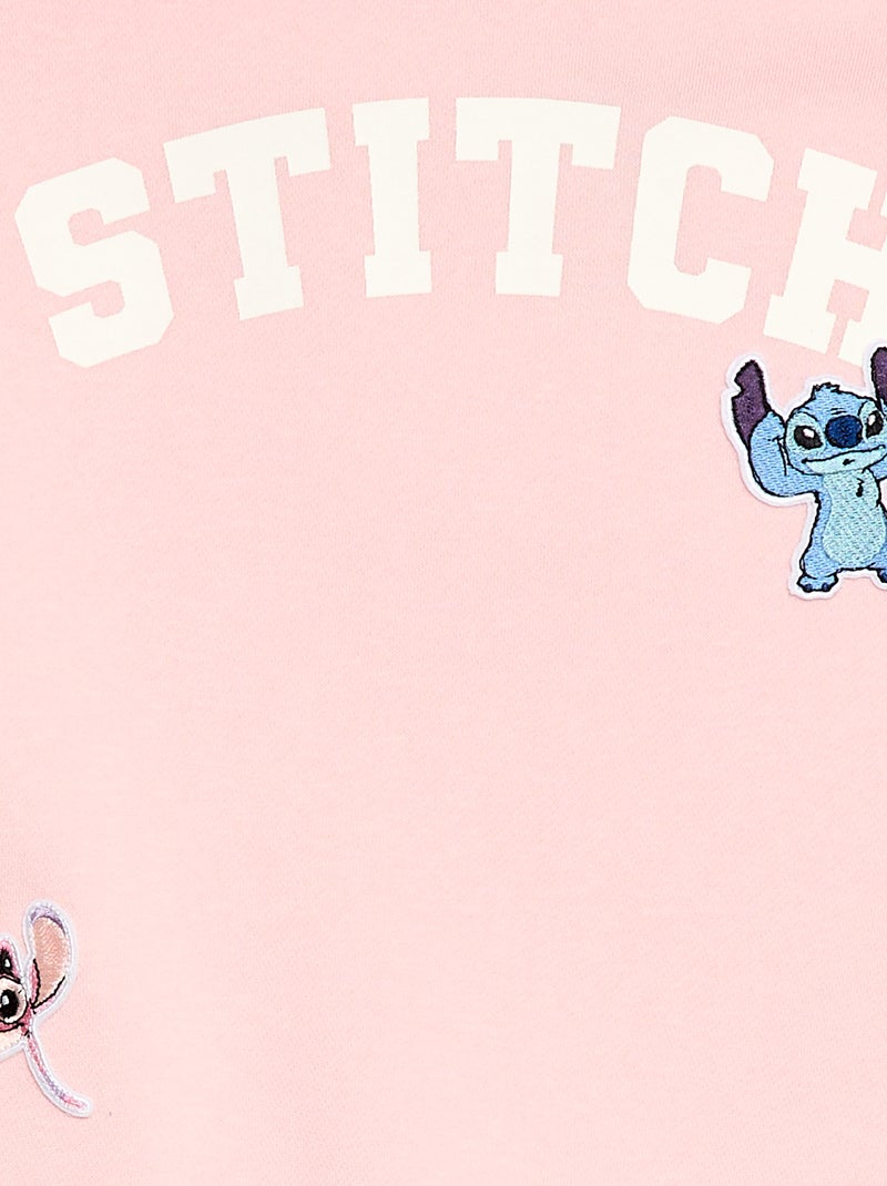 Sweater met kap en 'Stitch' print Rose - Kiabi