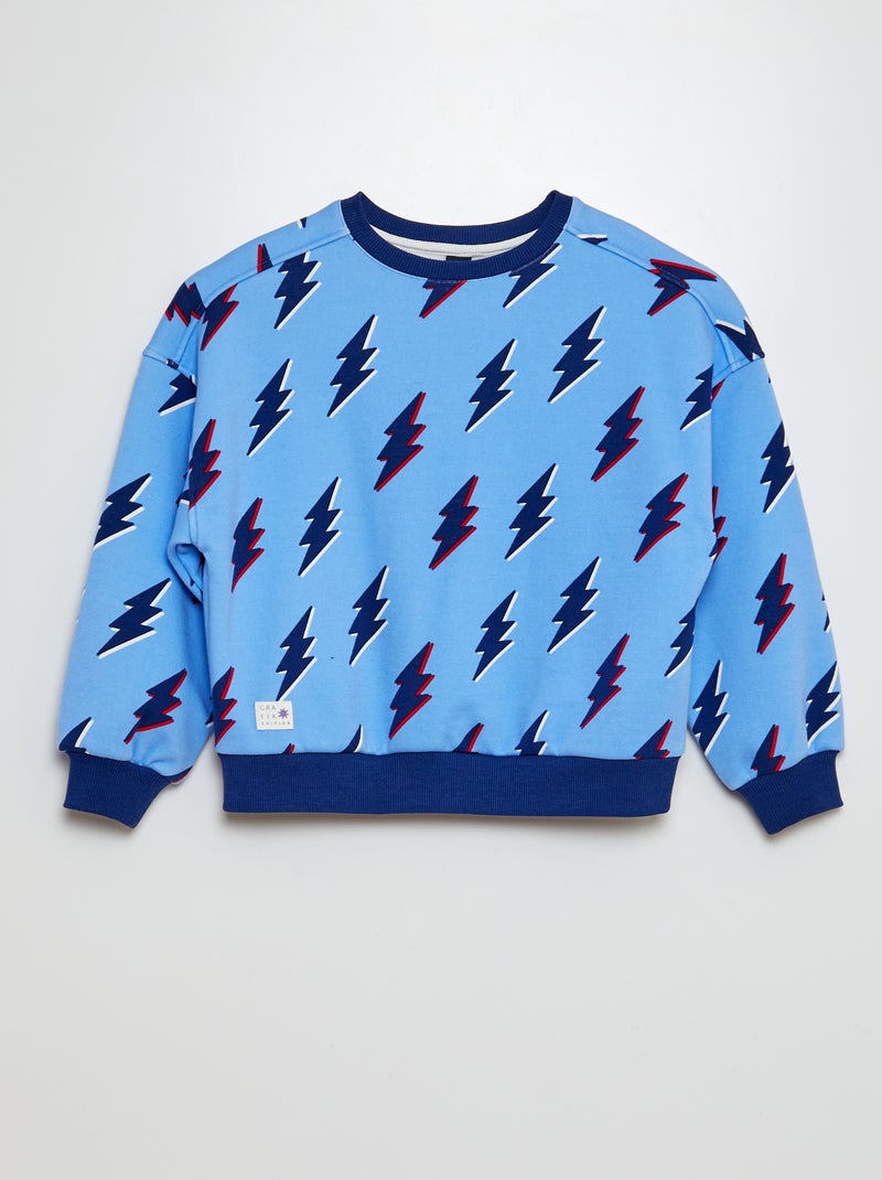 Sweater met kerstprint BLAUW - Kiabi