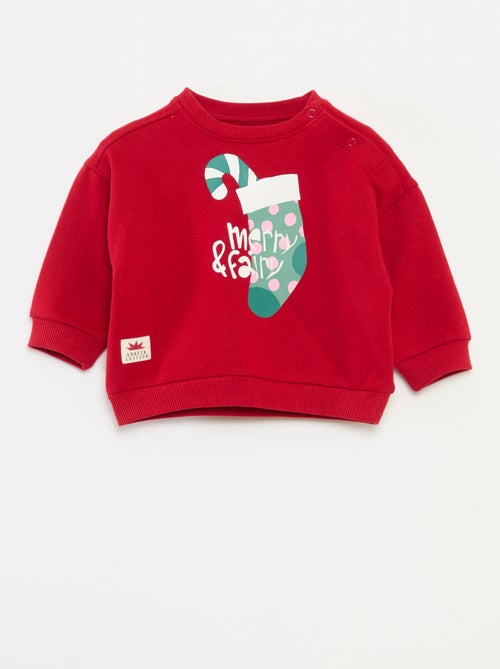 Sweater met kerstprint van katoenjersey - Kiabi