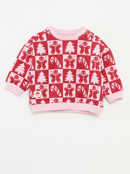Sweater met kerstprint van katoenjersey - Kiabi