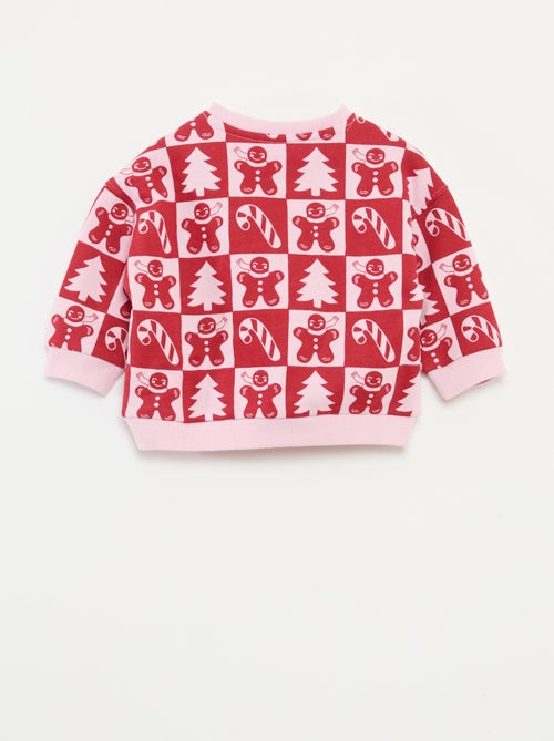 Sweater met kerstprint van katoenjersey - Kiabi