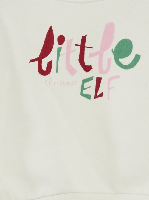 Sweater met kerstprint van katoenjersey - Kiabi