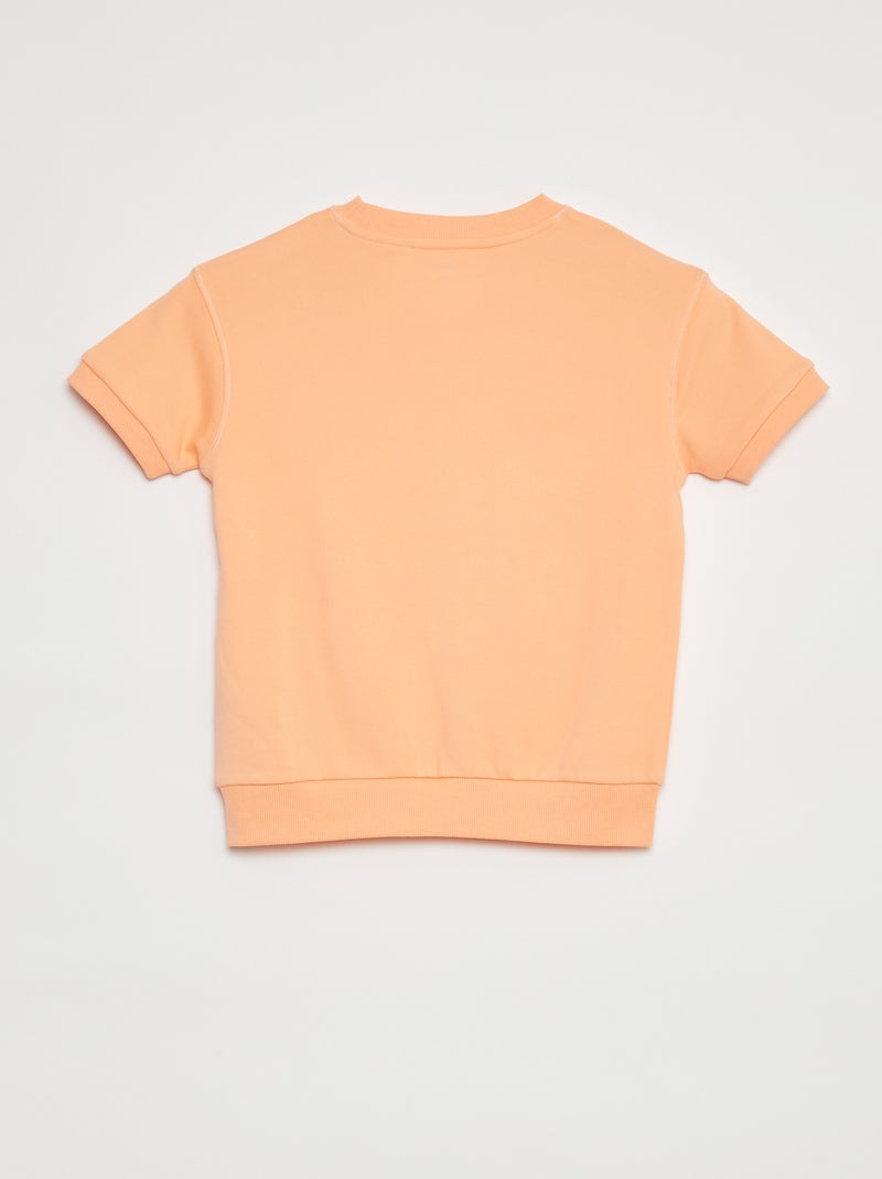 Sweater met korte mouwen en applicatie ORANJE - Kiabi