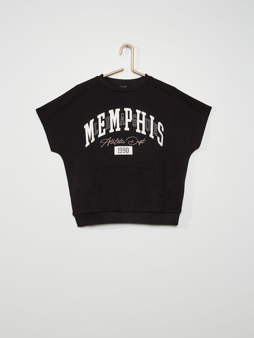 Sweater met korte mouwen 'Memphis League' zwart - Kiabi