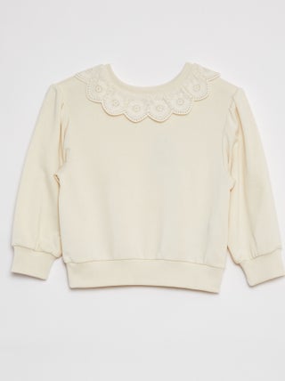Sweater met kraagje met motiefjes