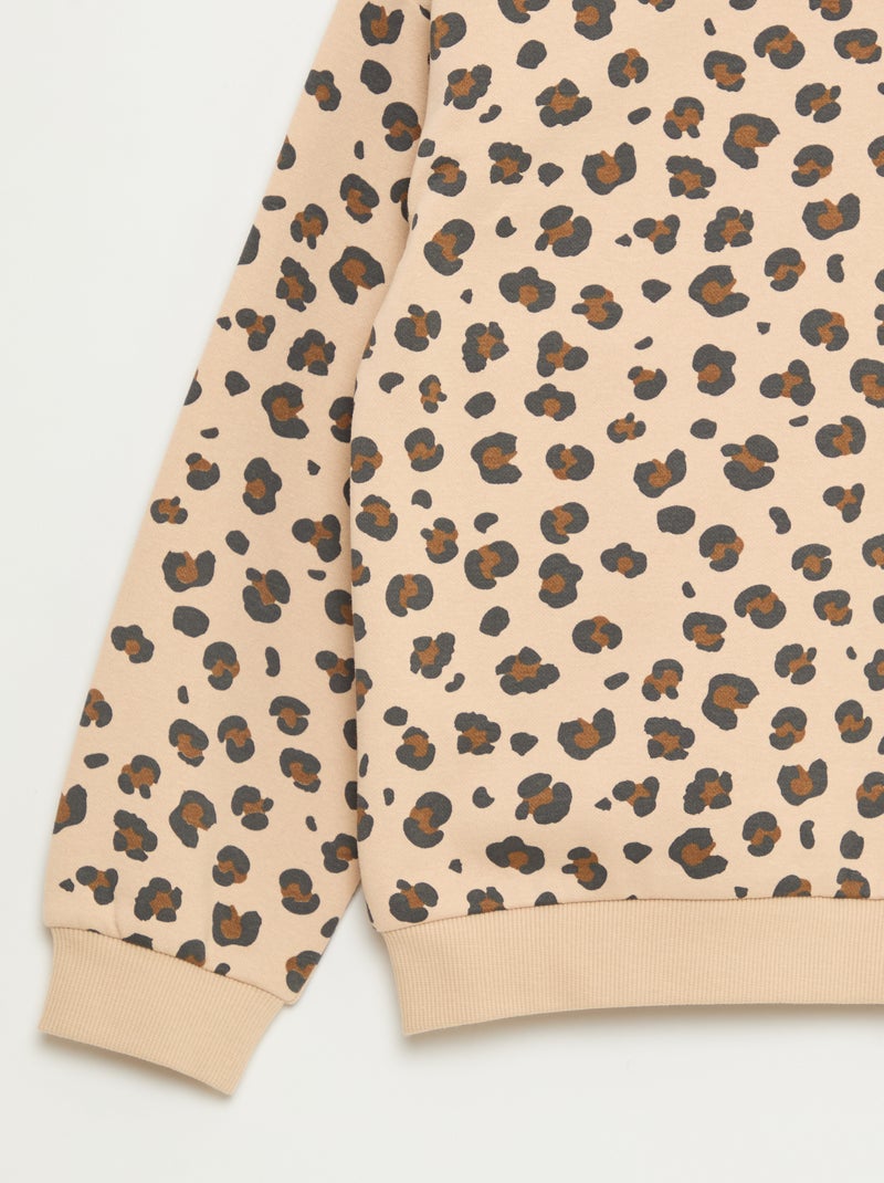 Sweater met lange mouw en print Biege - Kiabi
