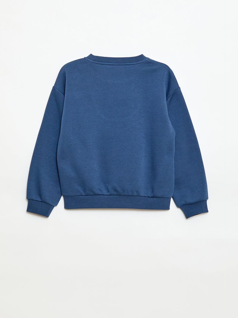 Sweater met lange mouw en print Blauw - Kiabi