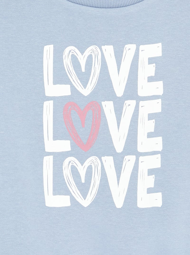 Sweater met lange mouw en print Blauw - Kiabi