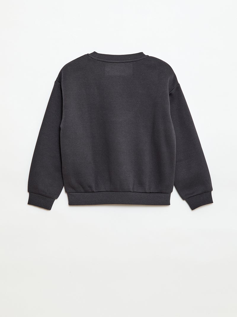 Sweater met lange mouw en print Grijs - Kiabi