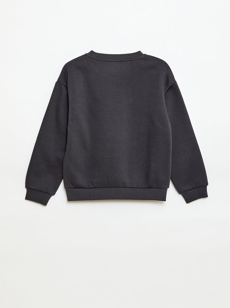 Sweater met lange mouw en print Grijs - Kiabi