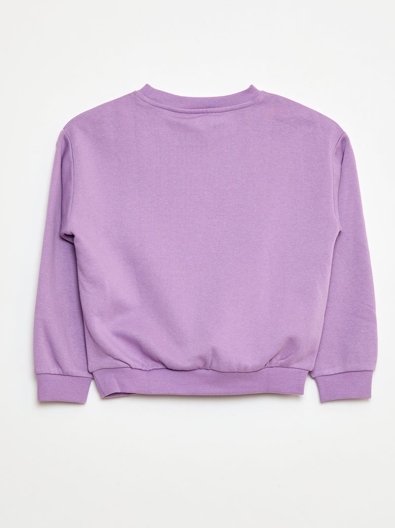 Sweater met lange mouw en print Paars - Kiabi