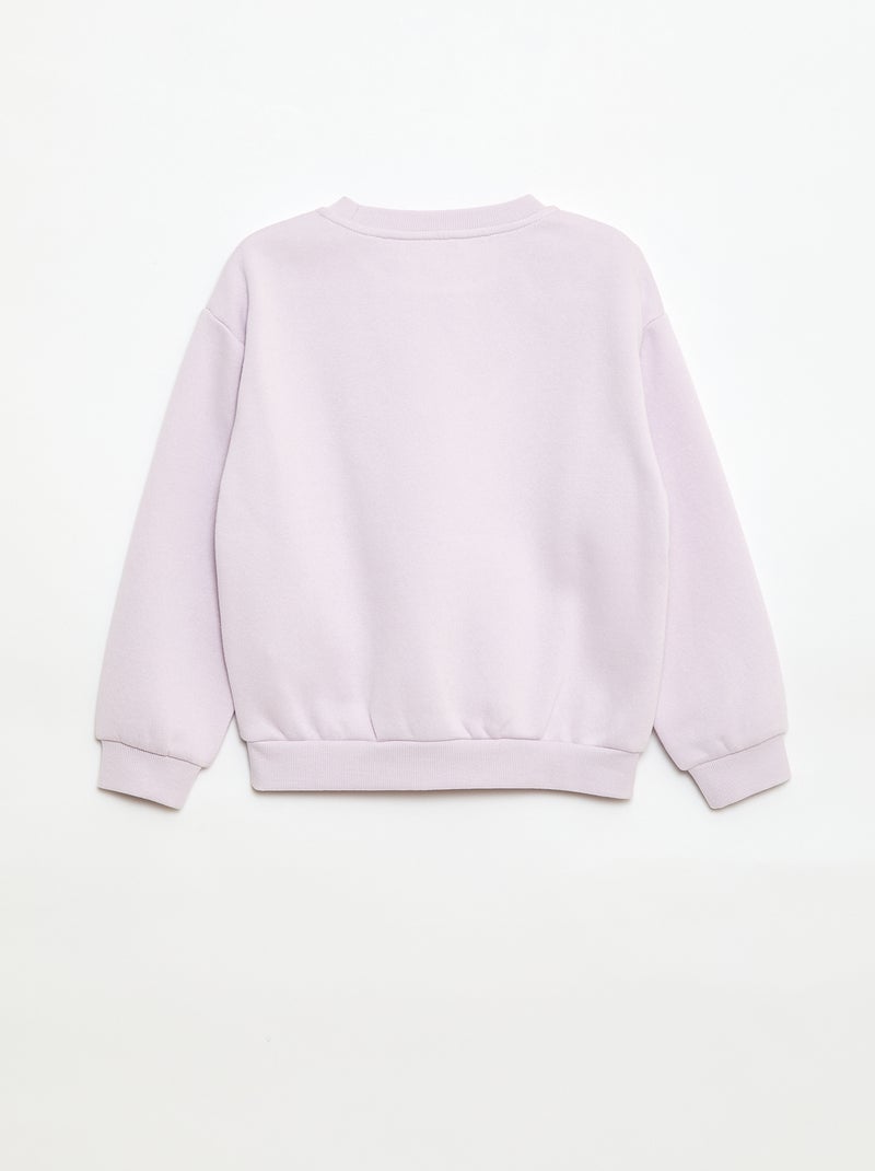 Sweater met lange mouw en print Paars - Kiabi