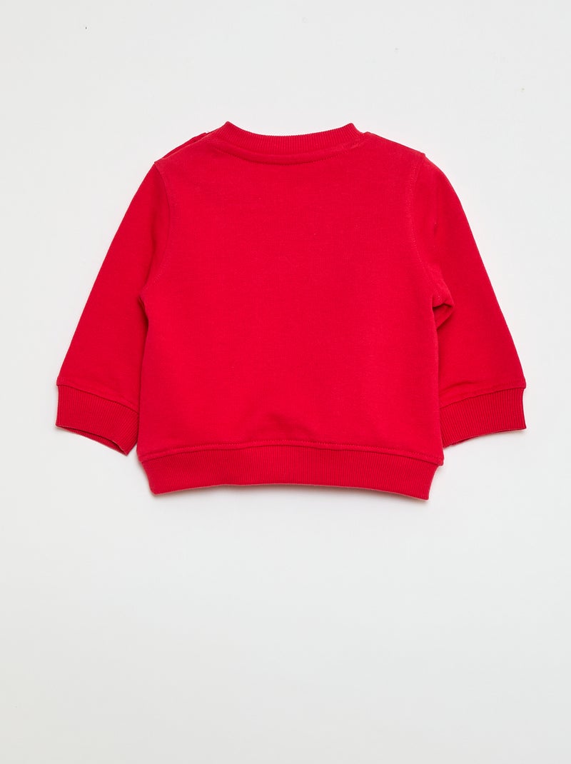 Sweater met lange mouw en print Rood - Kiabi