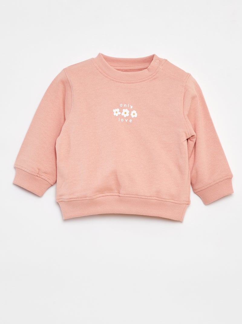 Sweater met lange mouw en print Rose - Kiabi