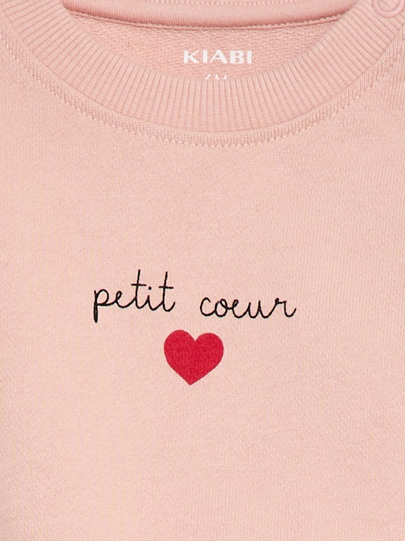 Sweater met lange mouw en print Rose - Kiabi