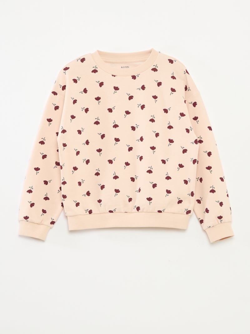 Sweater met lange mouw en print Rose - Kiabi