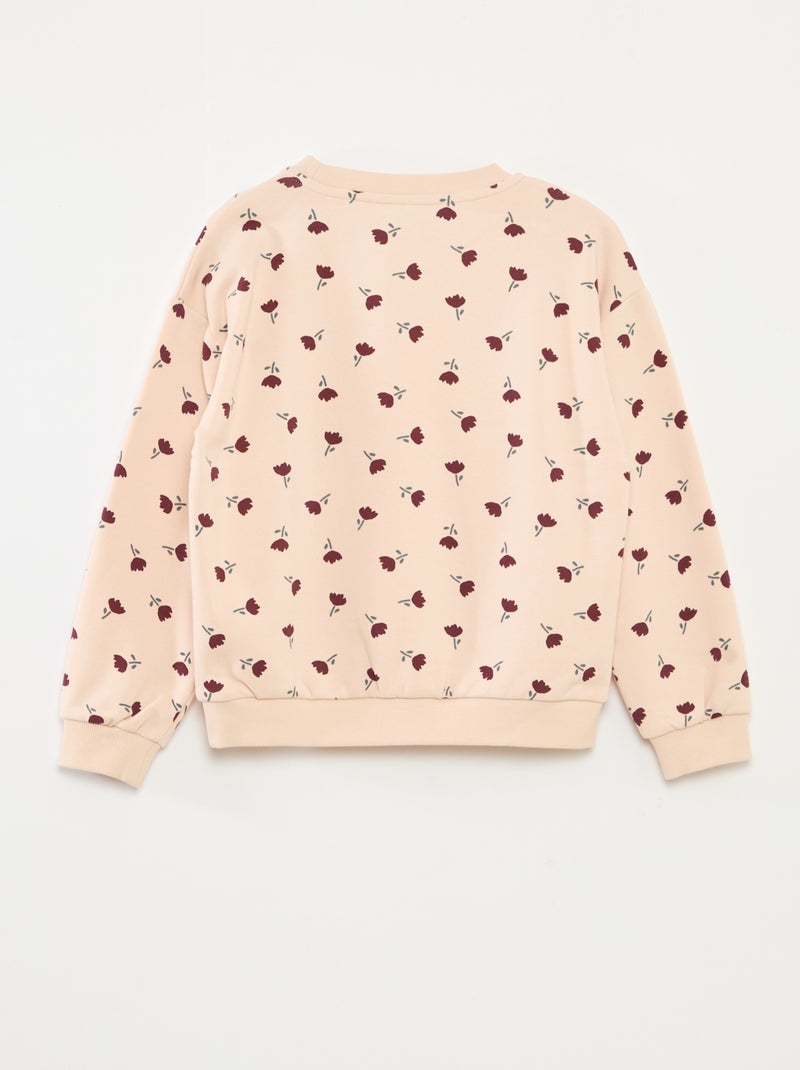 Sweater met lange mouw en print Rose - Kiabi