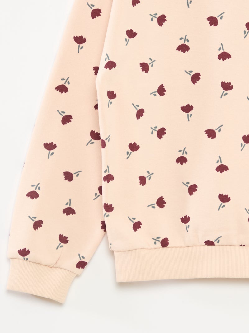 Sweater met lange mouw en print Rose - Kiabi