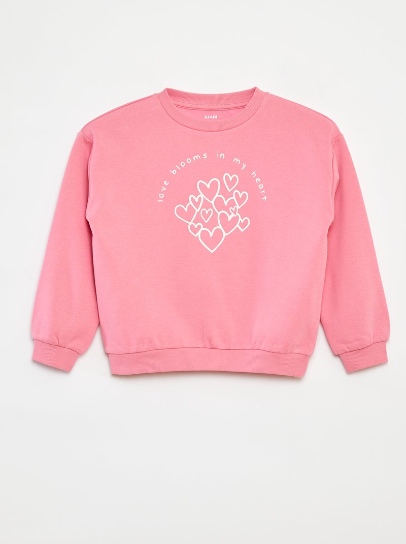 Sweater met lange mouw en print Rose - Kiabi