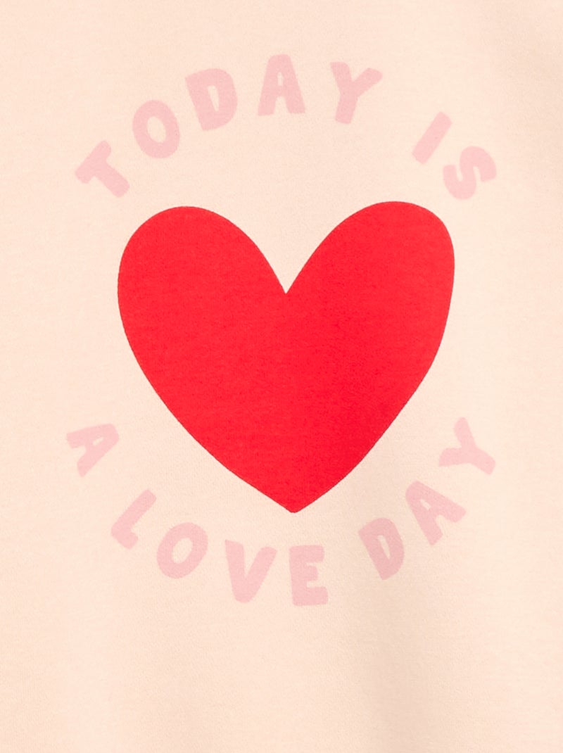 Sweater met lange mouw en print Rose - Kiabi