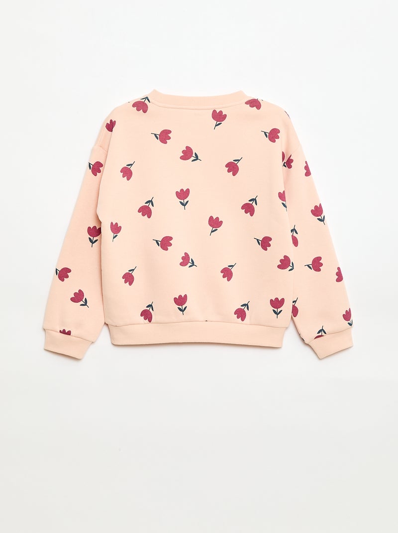Sweater met lange mouw en print Rose - Kiabi