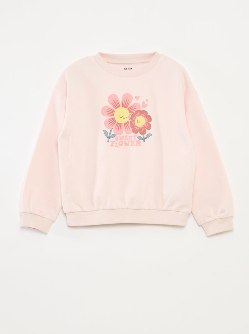 Sweater met lange mouw en print Rose - Kiabi
