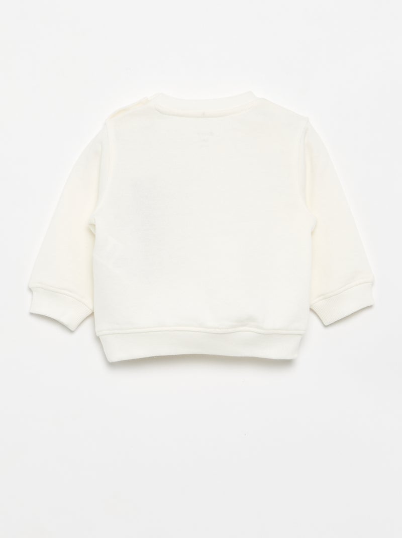 Sweater met lange mouw en print Wit - Kiabi