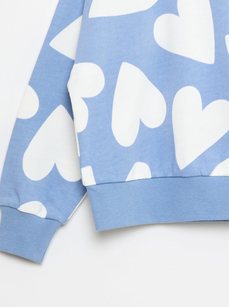 Sweater met motief en ronde hals Blauw - Kiabi