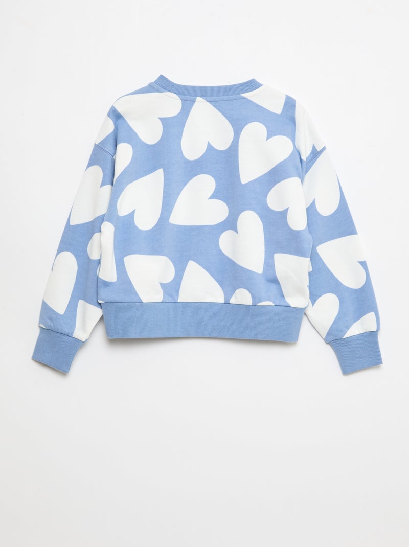 Sweater met motief en ronde hals Blauw - Kiabi