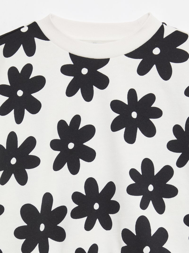 Sweater met motief en ronde hals Wit - Kiabi