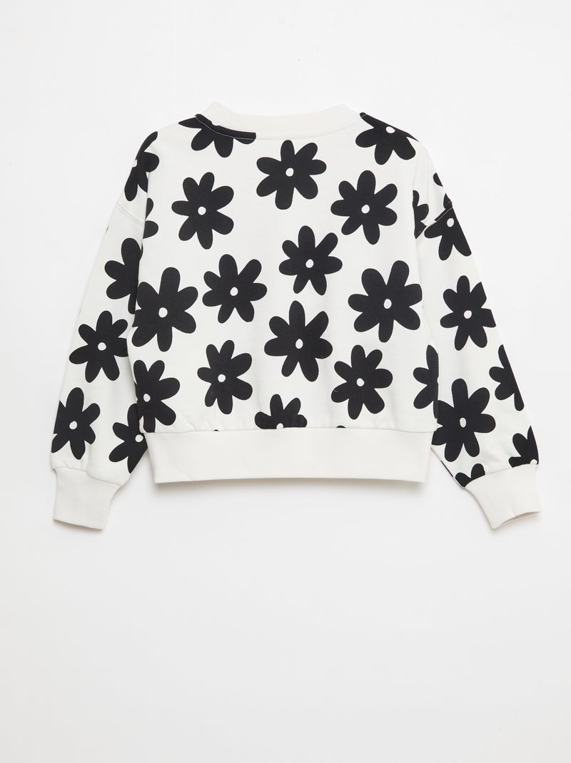 Sweater met motief en ronde hals Wit - Kiabi