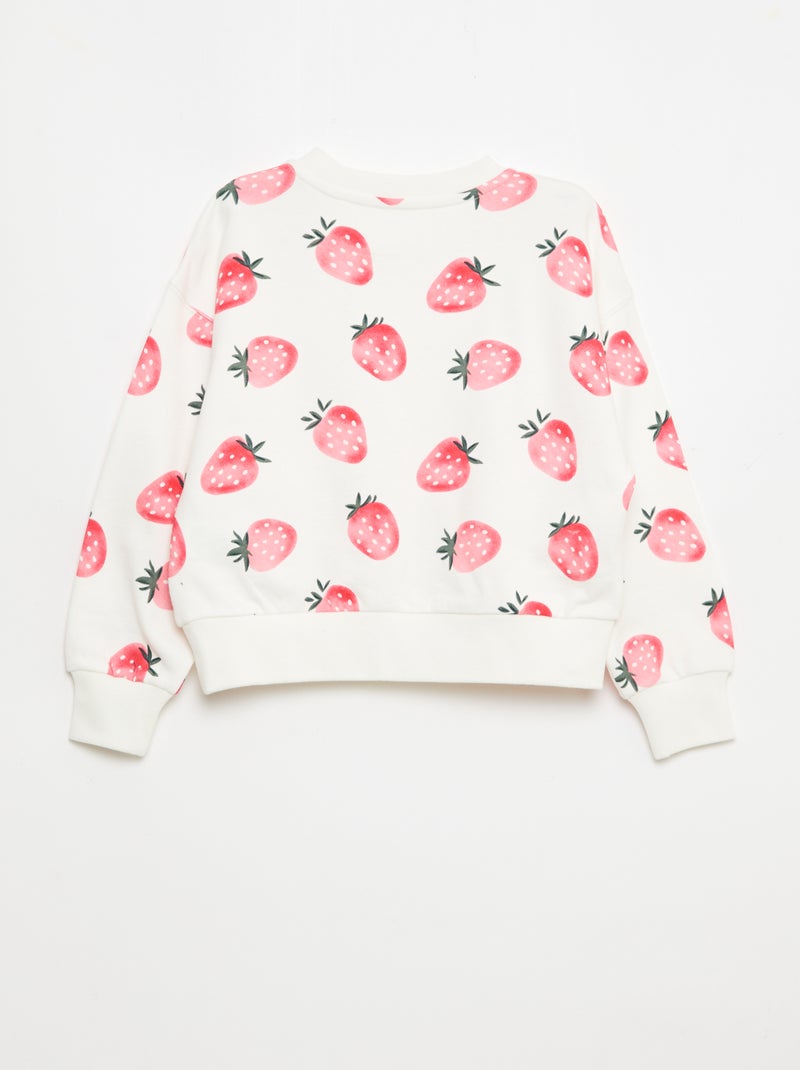 Sweater met motief en ronde hals Wit - Kiabi