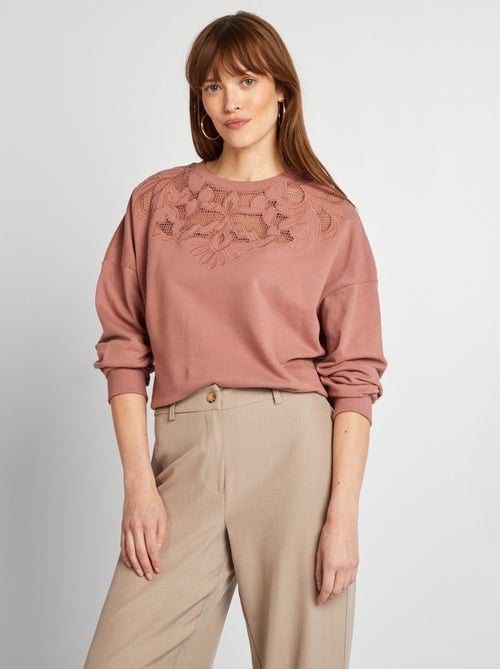 Sweater met opengewerkte details - Kiabi